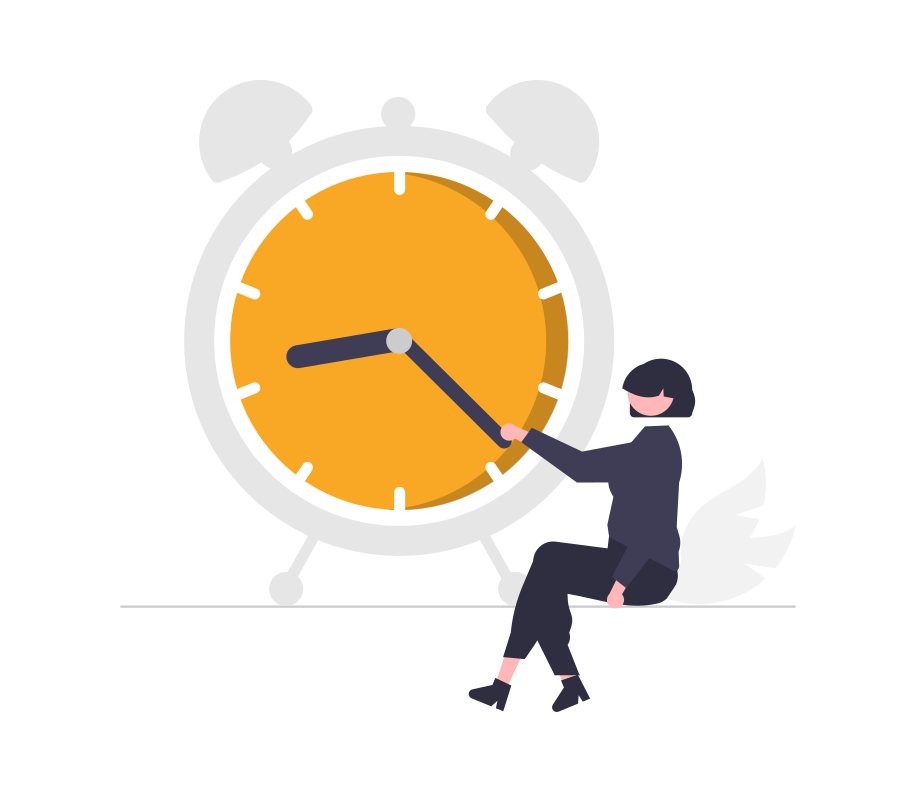 femme assise sur l'aiguille de l'horloge jaune